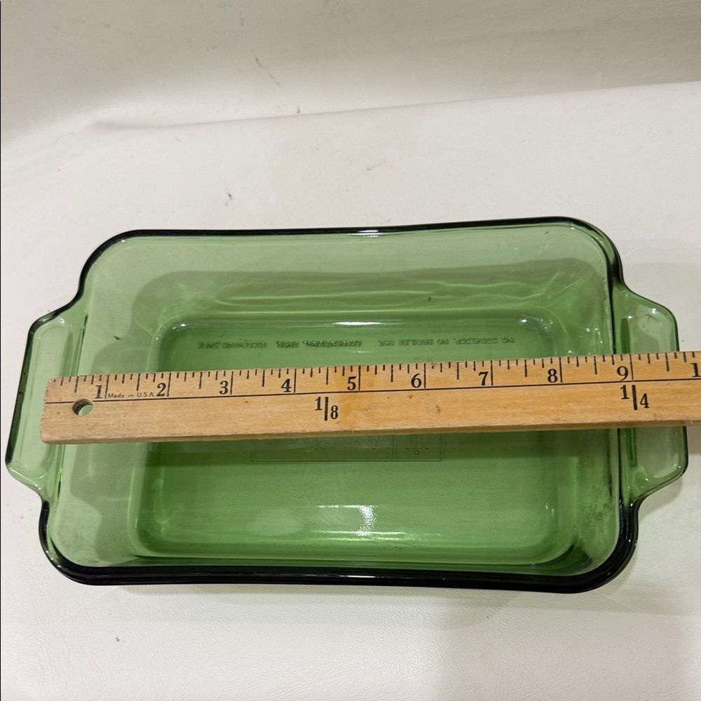 Anchor Hocking Forest Green Glass Bakeware Vintage 6 X 9 In 1 Qt Oven Microwave - Picture 6 of 13